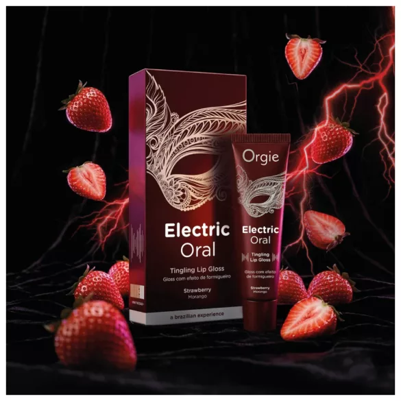Orgie Electric Oral - блестящ гланц за устни с гъделичкащ ефект - ягода (10 ml)