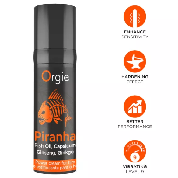 Orgie Piranha Power Cream - стимулиращ крем за повишаване на потентността за мъже (15 ml)