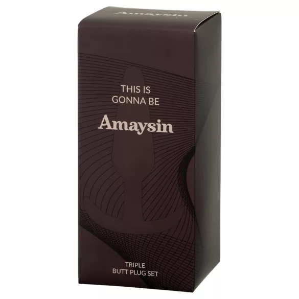 Amaysin - комплект силиконови анални плъгове (черен и зелен) - 3 бр.