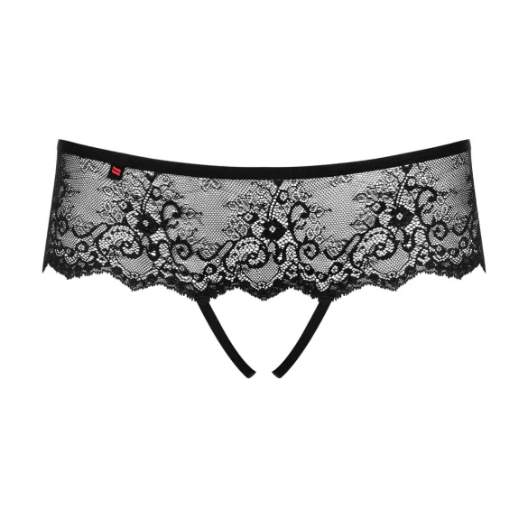 Obsessive Merossa - отворен дамски прашки със камъни - черен - 2XL/3XL
