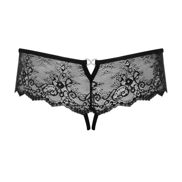 Obsessive Merossa - отворен дамски прашки със камъни - черен - 2XL/3XL