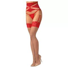   Obsessive - дантелени жартиери - червени - L/XL