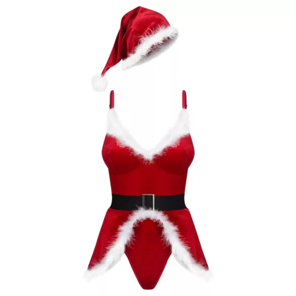 Obsessive Hot Santa - триделно коледно облекло за жени (червено) - L/XL