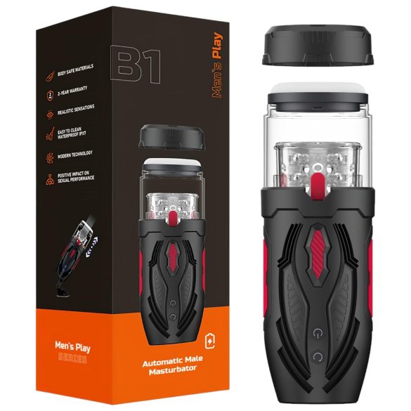 Men's Play - въртящ се мастурбатор за мъже - черен