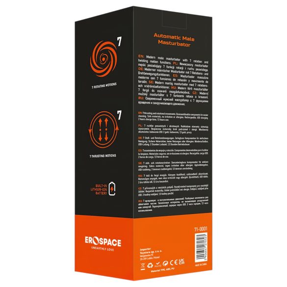 Men's Play - въртящ се мастурбатор за мъже - черен