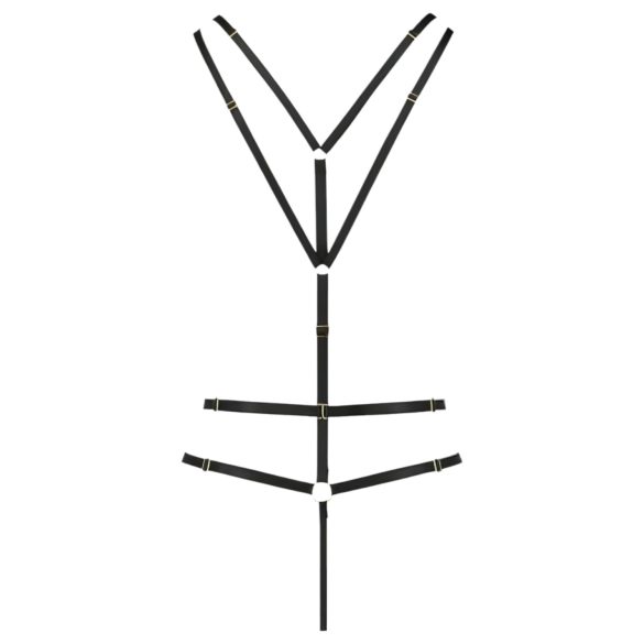 Passion Devil Meggy - метален пръстен колан боди (черно)