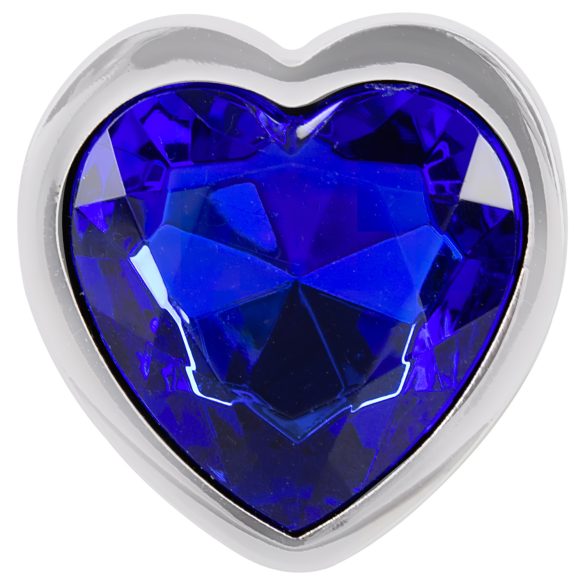 Magic Shiver - метален анален плъг с камък - син