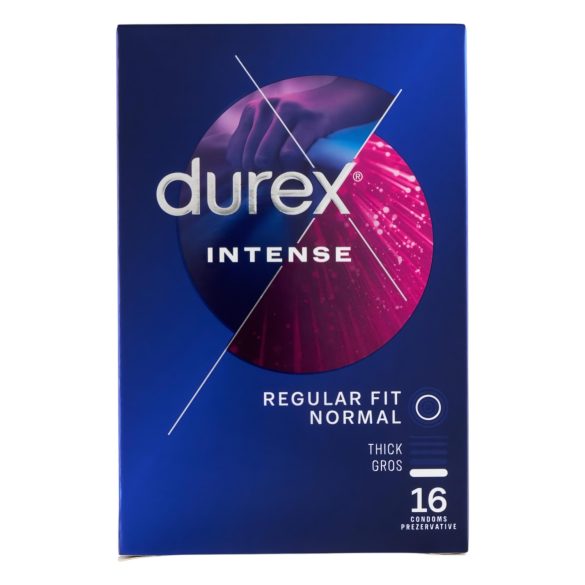 Durex Intense - оребрен и точков презерватив (16 бр.)