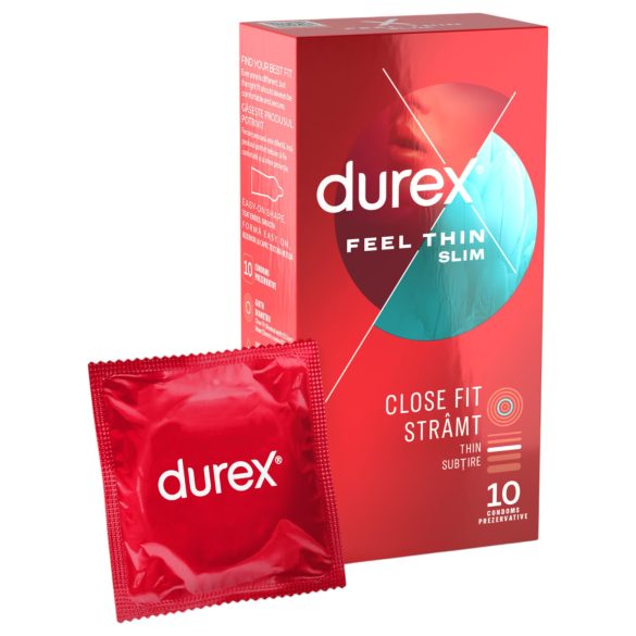 Durex Feel Thin Slim - тънки презервативи с естествено усещане (10 броя)