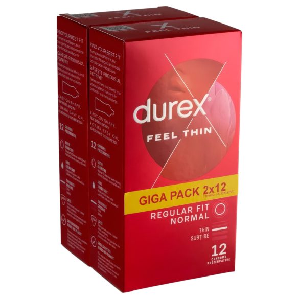 Durex Feel Thin - комплект презервативи за естествено усещане (2x12 броя)