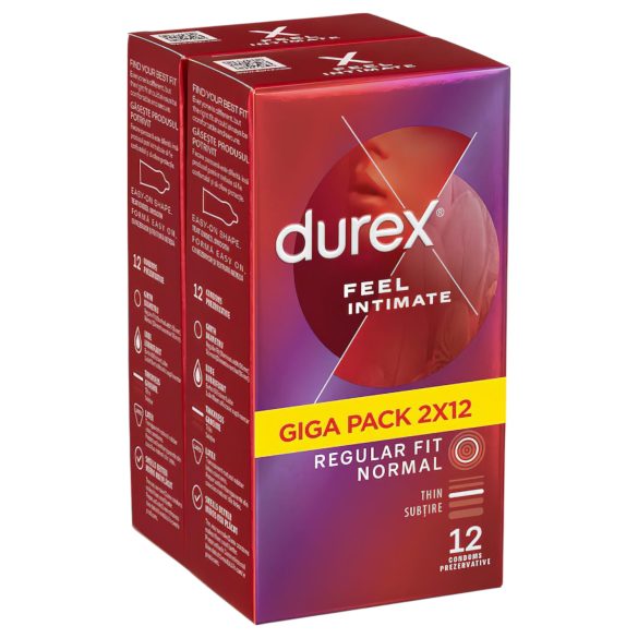 Durex Feel Intimate - Тънкостенни презервативи пакет (2x12бр)
