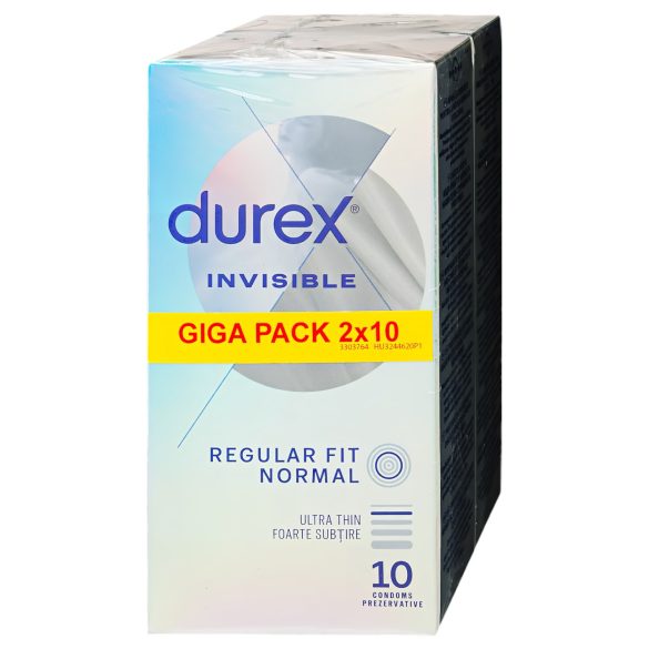 Durex Invisible Regular Fit - тънък презерватив (2x10бр)