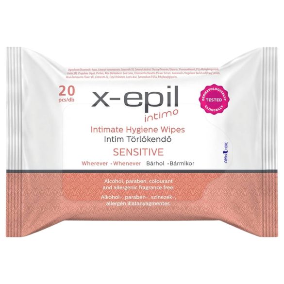 X-Epil Intimo Sensitive - интимни кърпички за чувствителна кожа (20 бр.)