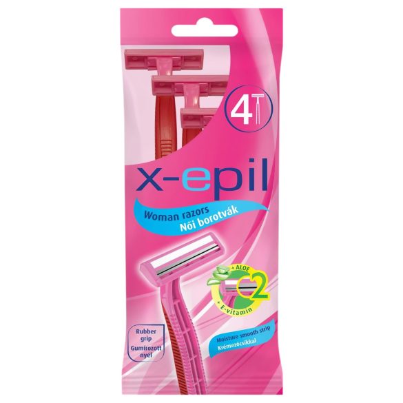 X-Epil - Дамска самобръсначка за еднократна употреба с 2 остриета (4 бр.)