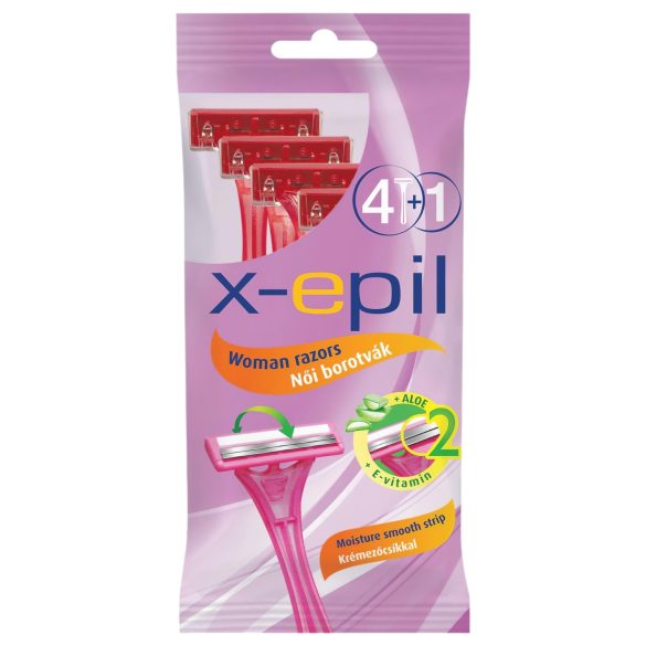 X-Epil - Дамска самобръсначка за еднократна употреба с 2 остриета (5 бр.)