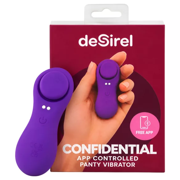 Desirel Confidential - носими бикини вибратор, управляван чрез приложение (лилав)
