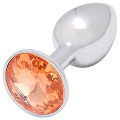   Sunfo - метален анален плъг с златист камък - сребрист