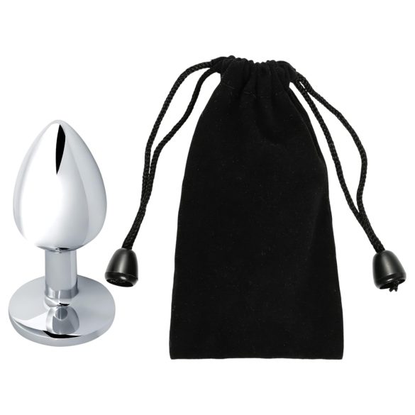 Sunfo - метален анален плъг с лайм камък - сребрист