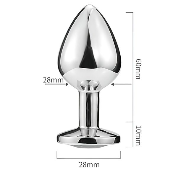 Sunfo - метален анален плъг със сърцевиден син камък - сребрист