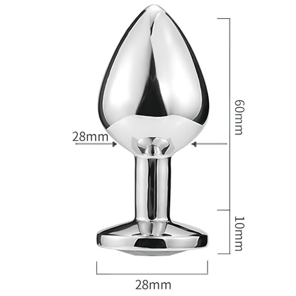 Sunfo - метален анален плъг със сърцевиден син камък - сребрист