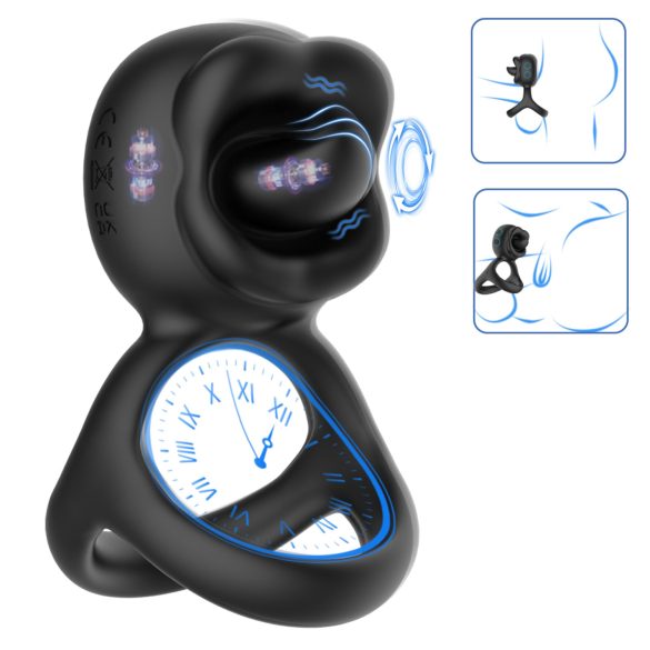 Biu-Biu - пенис пръстен с вибратор за клитор - черен