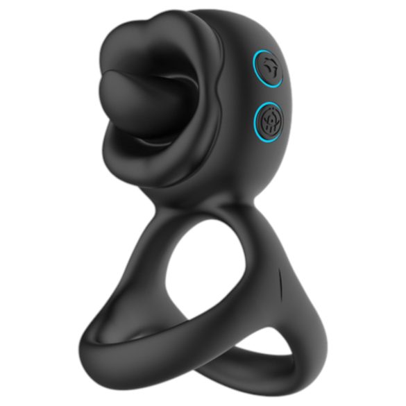 Biu-Biu - пенис пръстен с вибратор за клитор - черен