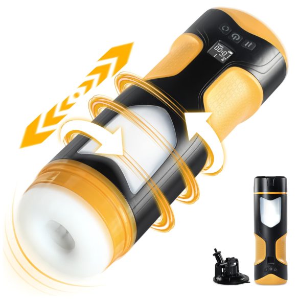 Lonely - мъжки мастурбатор с бутане и въртене - черен