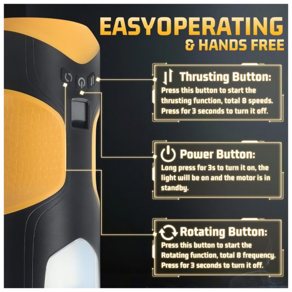 Lonely - мъжки мастурбатор с бутане и въртене - черен