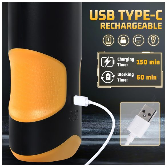 Lonely - мъжки мастурбатор с бутане и въртене - черен