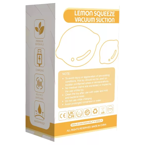 Lemon Squeeze - вибратор във форма на лимон с вакуумен стимулатор за клитор (жълт)