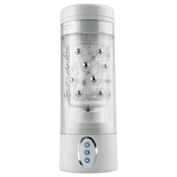 PDX Roto-Bator - вибрационен орален мастурбатор (бял)