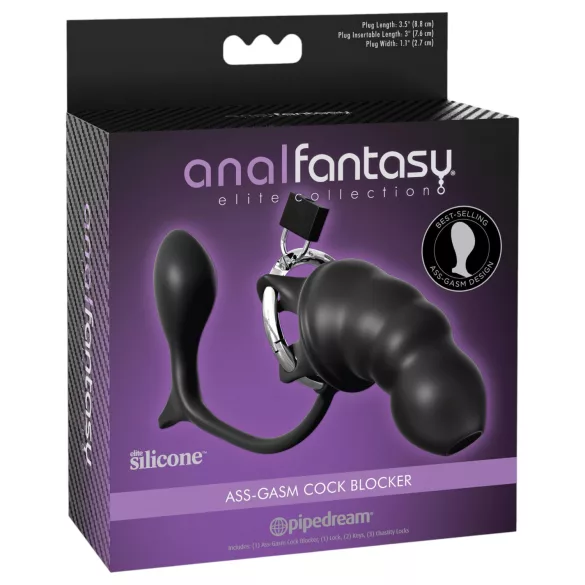 Pipedream Anal Fantasy Elite - анален плъг и пенис клетка (черен)