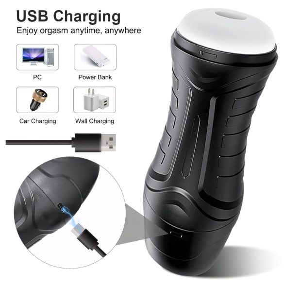 AlvUp - вибриращ мастурбатор с вакуум - черен