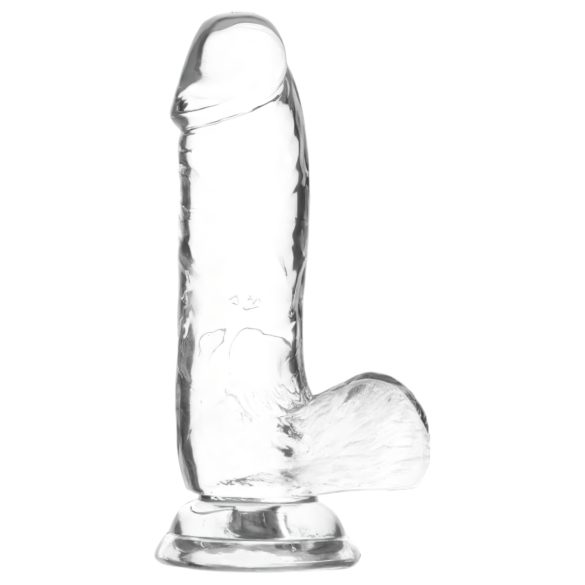 Addiction Crystal - Прозрачен пенис с тапи - 15см