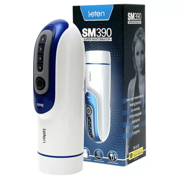 Leten SM390 - мъжки мастурбатор с въздишки и затопляне - бял