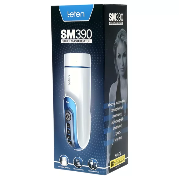 Leten SM390 - мъжки мастурбатор с въздишки и затопляне - бял