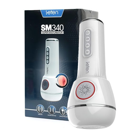 LETEN SM340 - акумулаторен, вибриращ, смучещ, стенещ мастурбатор