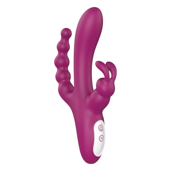 Sex HD Joker - вибратор с трикрайна глава - акумулаторен, водоустойчив, лилав