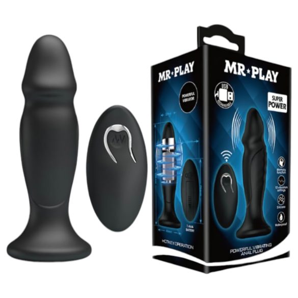 MR. PLAY - акумулаторен радиовибратор за анален стимулация (черен)