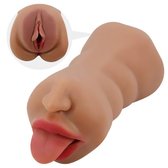 Crazy Bull - мастурбатор уста и вагина - натурален цвят