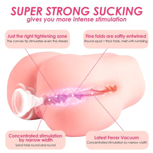 Vibeconnect - мастурбатор торс - смарт функция - натурален цвят