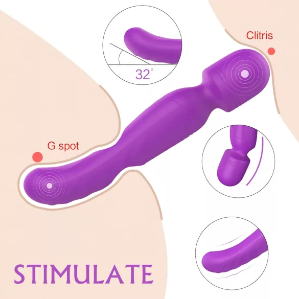 Sex HD Iris - вибриращ масажор с 2 мотора и загряване - лилав