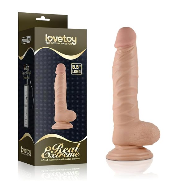 Lovetoy Real Extreme - дилдо с вакуумна основа - 21 см - телесен цвят