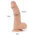Lovetoy Real Extreme - дилдо с вакуумна основа - 23 см (естествен цвят)