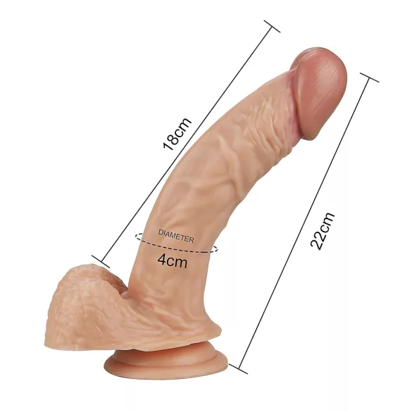 Lovetoy Real Extreme - дилдо за G-точка - 21 см - телесен цвят