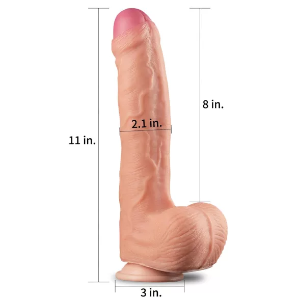 Lovetoy Nature Cock - реалистично дилдо с двойна плътност - 28 см - телесен