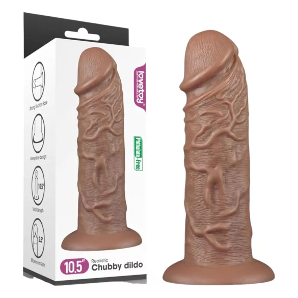 Lovetoy Chubby - реалистично дилдо с вендуза - 25 см - телесен цвят