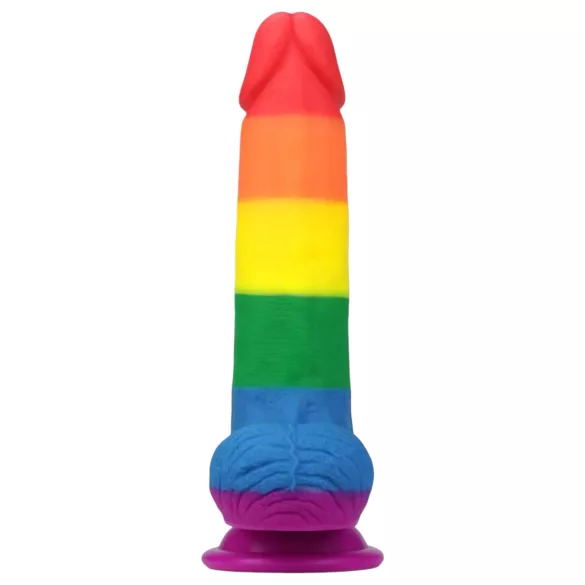 Lovetoy Prider - реалистично дилдо с тестиси - 20см - дъга