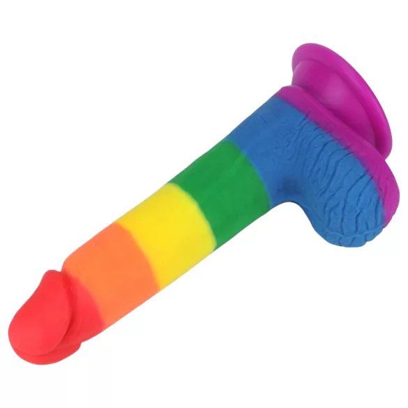 Lovetoy Prider - реалистично дилдо с тестиси - 20см - дъга