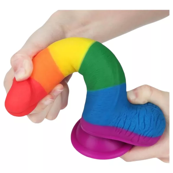 Lovetoy Prider - реалистично дилдо с тестиси - 20см - дъга